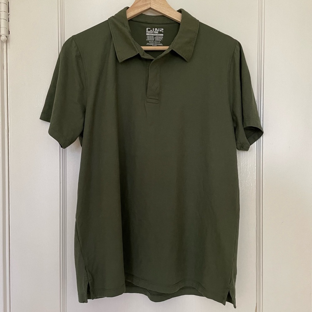 C-IN2 Perfect Pima Polo Shirt NWOT - Olive Green M